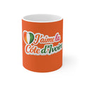 Mug orange "J'aime la Côte d'Ivoire"