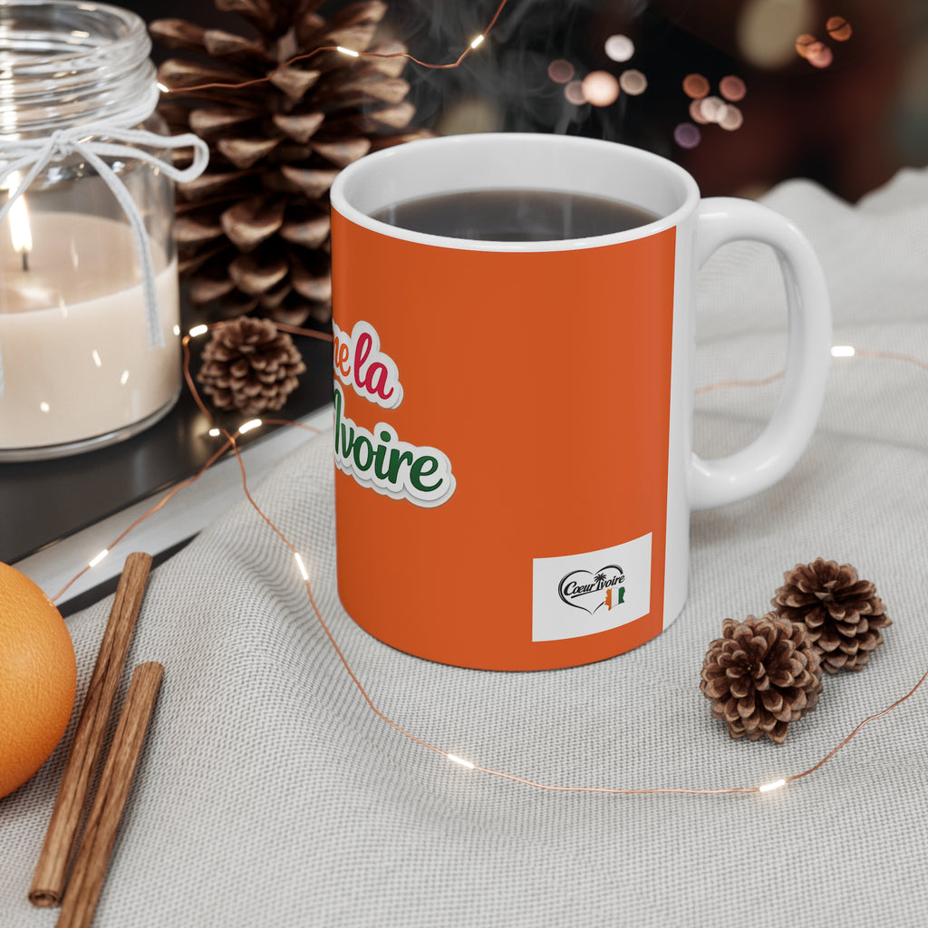 Mug orange "J'aime la Côte d'Ivoire"