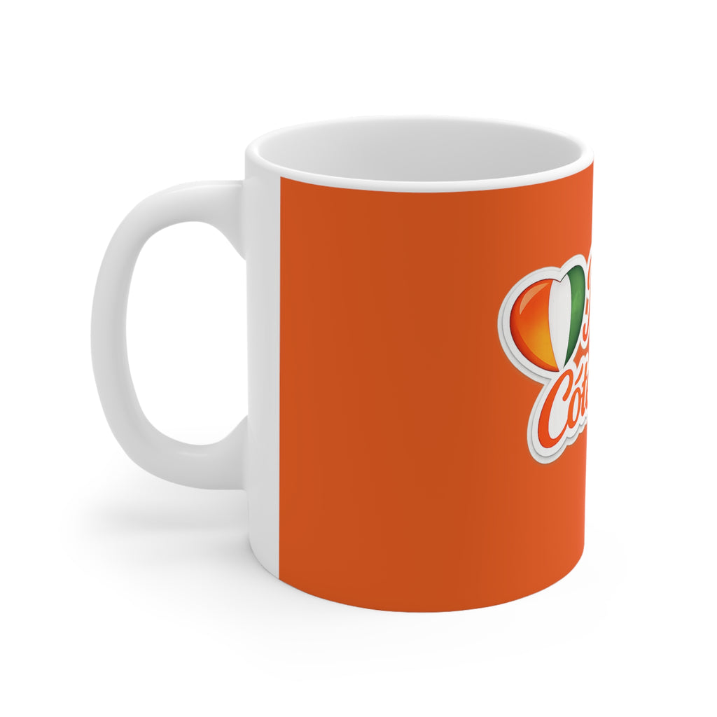 Mug orange "J'aime la Côte d'Ivoire"