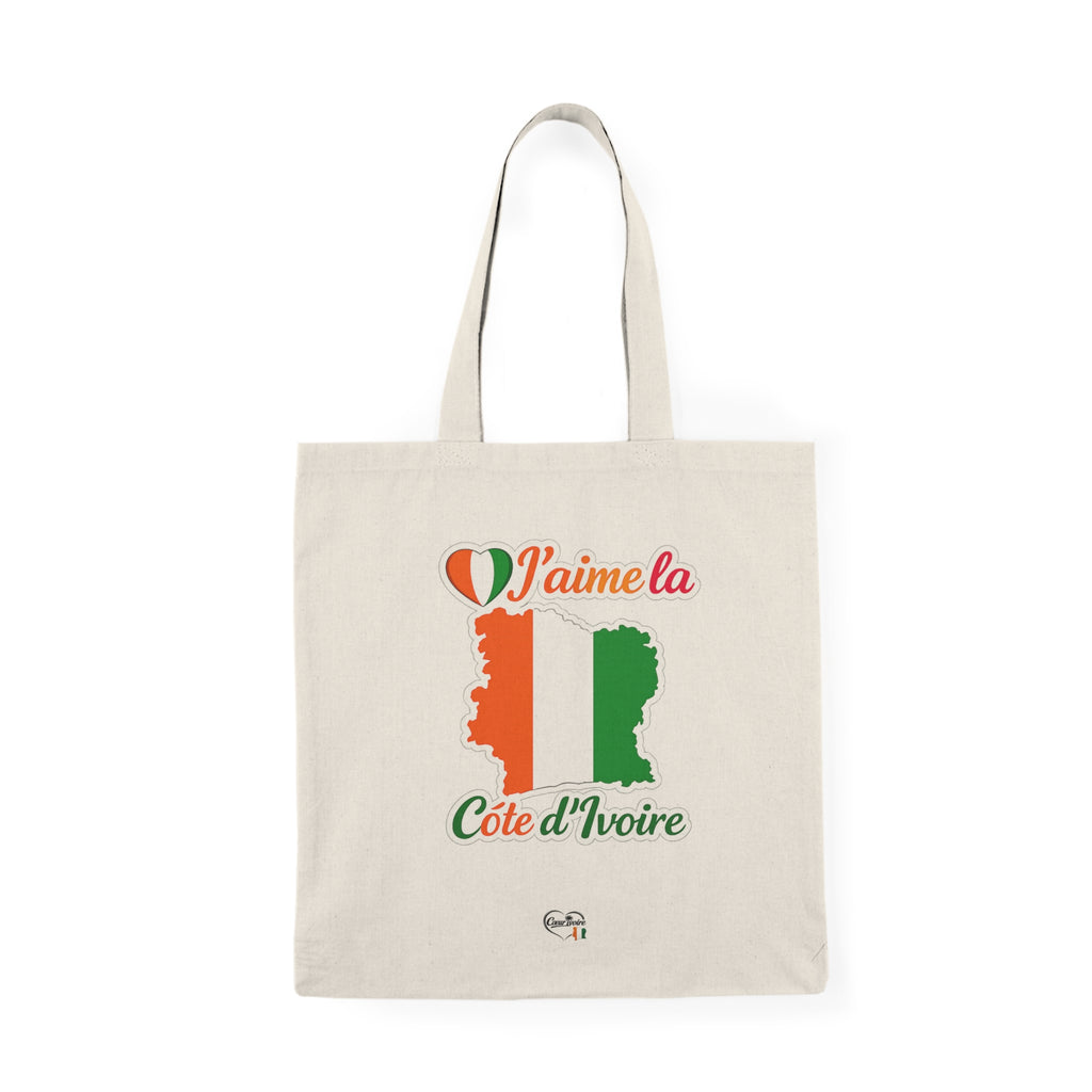 Natural Tote Bag "J'aime la Cote d'Ivoire"