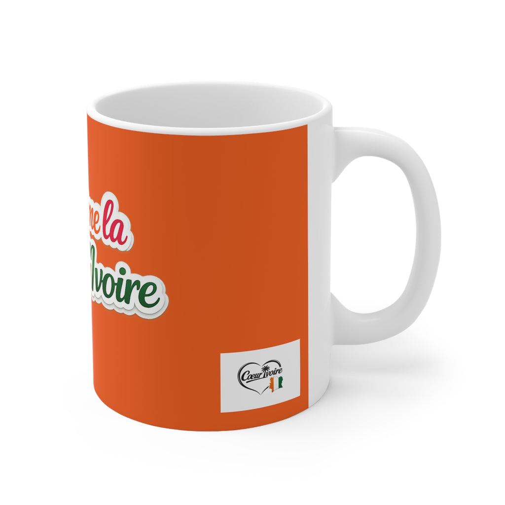 Mug orange "J'aime la Côte d'Ivoire"