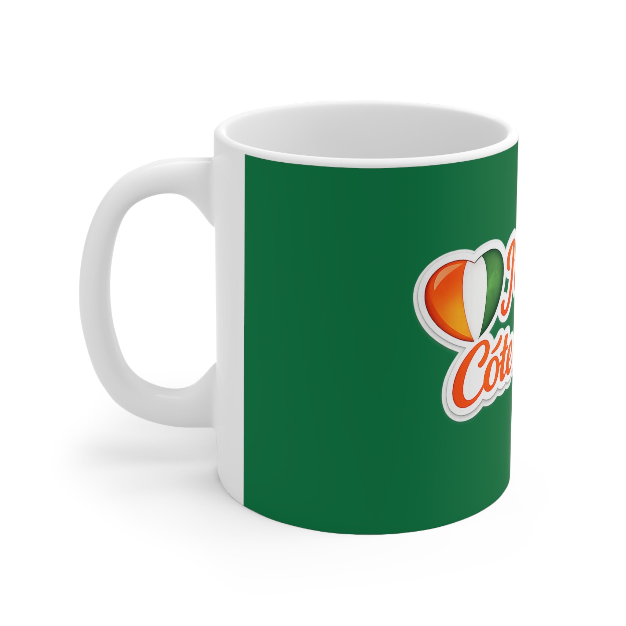 Mug vert "J'aime la Côte d'Ivoire"