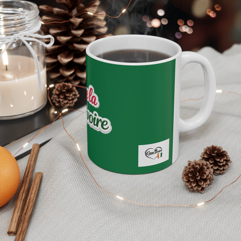 Mug vert "J'aime la Côte d'Ivoire"